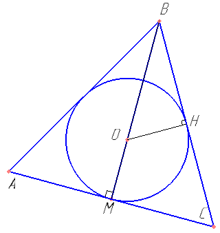 В треугольнике ABC угол ABC равен 60°. Окружность, вписанная в треугольник, касается стороны AC в точке M. а) Докажите, что отрезок BM не больше утроенного радиуса вписанной в треугольник окружности. б) Найдите sin∠BMC, если известно, что отрезок BM в 2,5 раза больше радиуса вписанной в треугольник окружности.