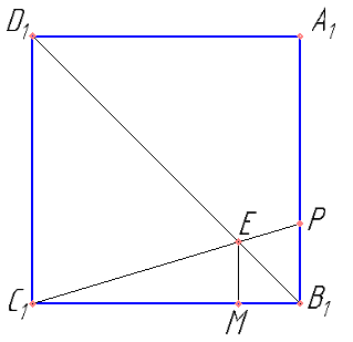 В кубе ABCDA1B1C1D1 все рёбра равны 4. На его ребре BB1 отмечена точка K так, что KB=3. Через точки K и C1 проведена плоскость α, параллельная прямой BD1. а) Докажите, что A1P:PB1=2:1, где P — точка пересечения плоскости α  с ребром A1B1. б) Найдите угол наклона плоскости α к плоскости грани BB1C1C.
